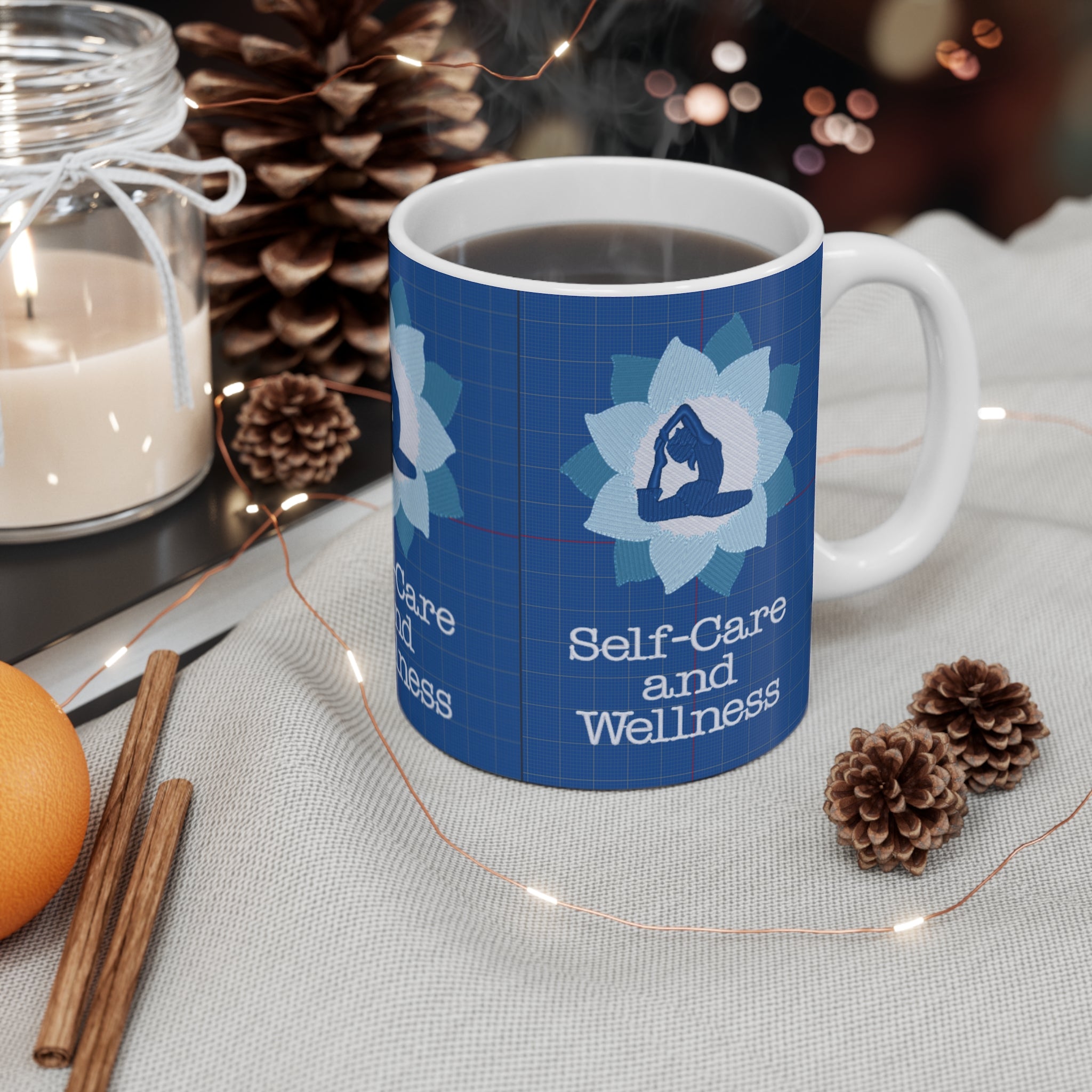 Self-Care and Wellness Mug | Yoga Lotus Tea Coffee Cup